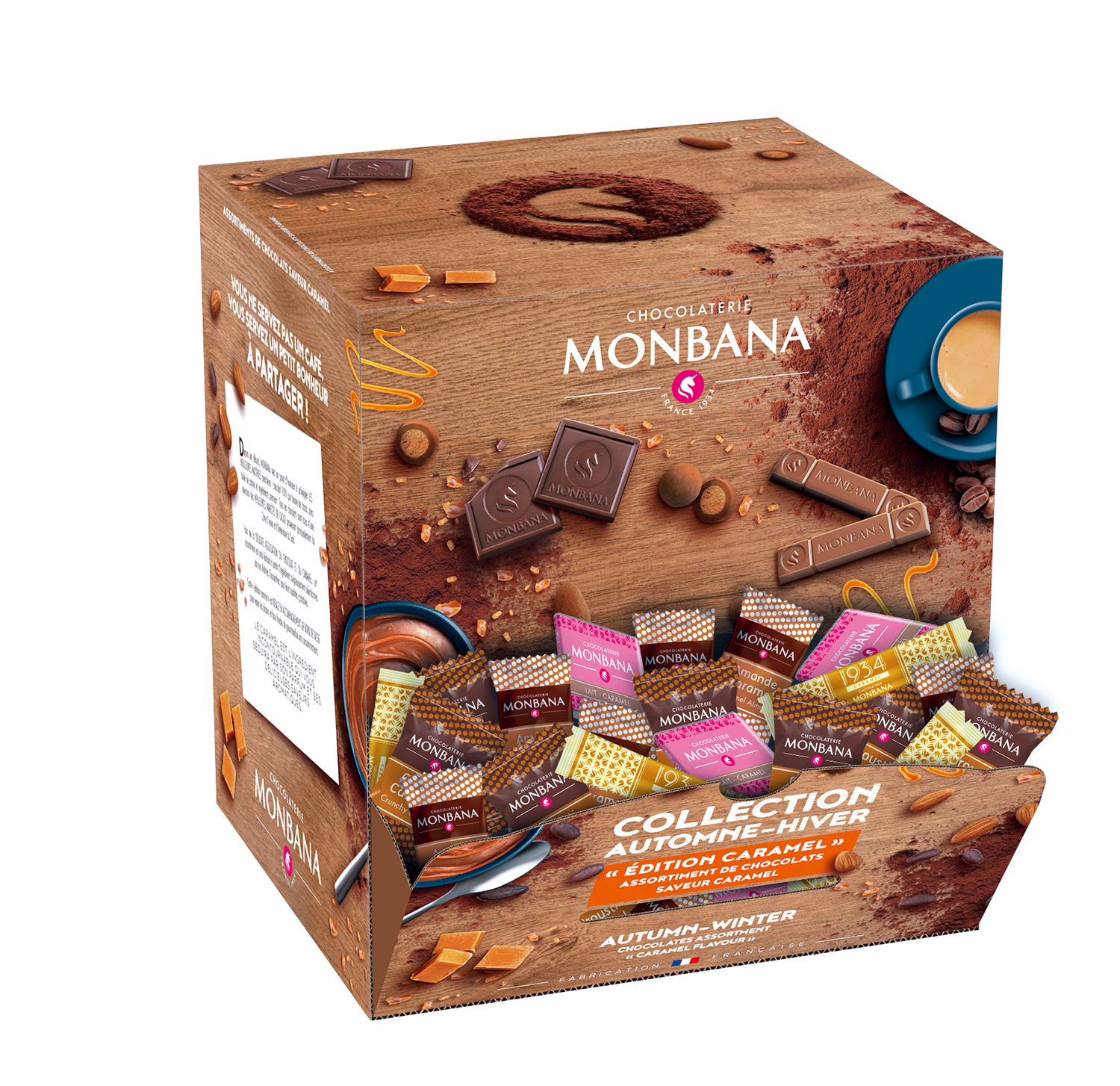 Assortiment de chocolats saveur carame